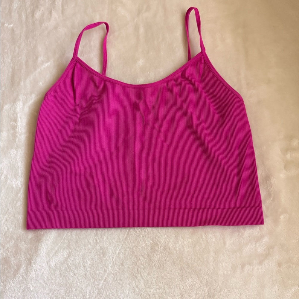 Pink Ribbed Women’s Crop Top